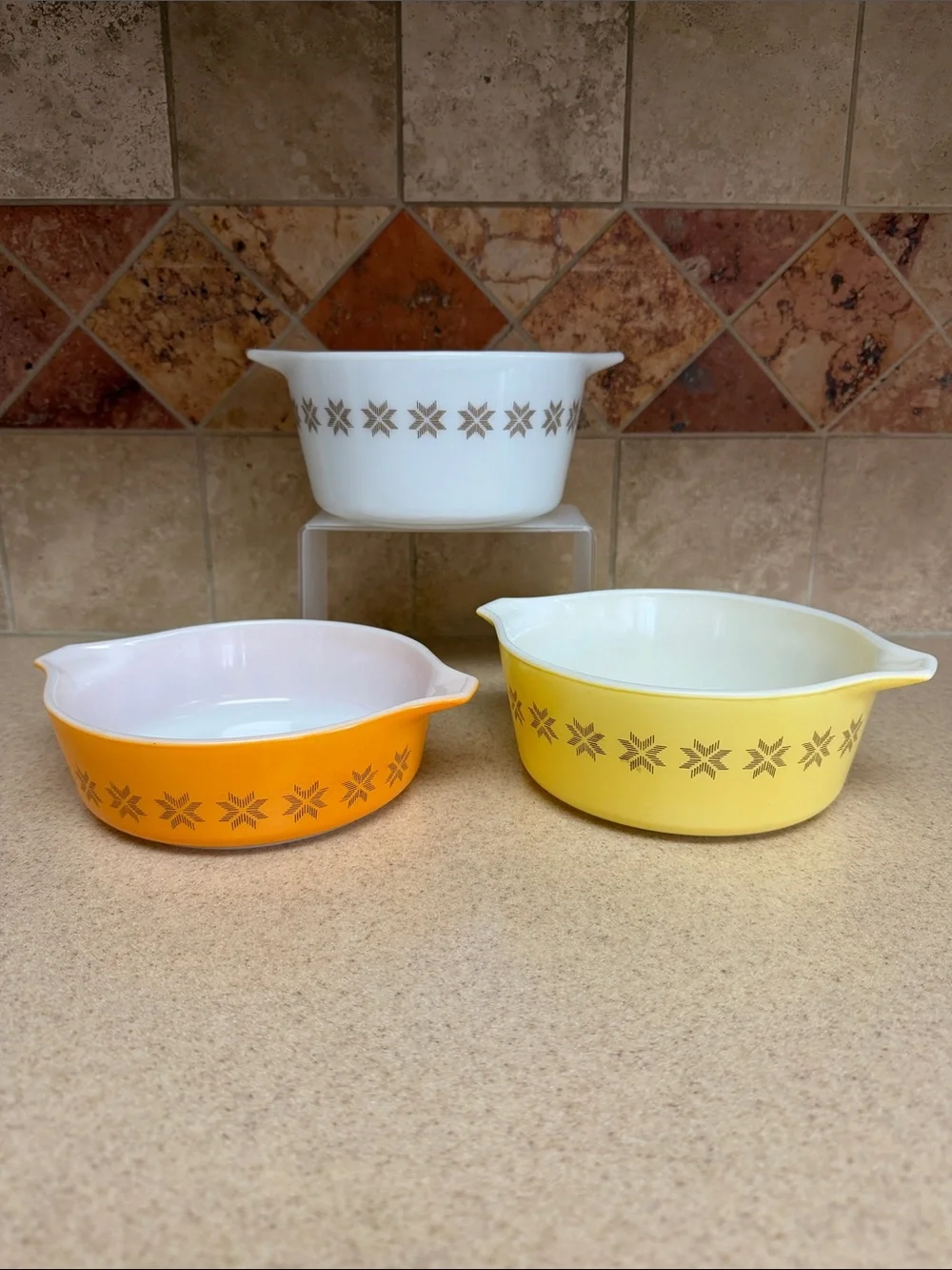 Pyrex Town & Country Casserole Dish Set 473, 472, 471